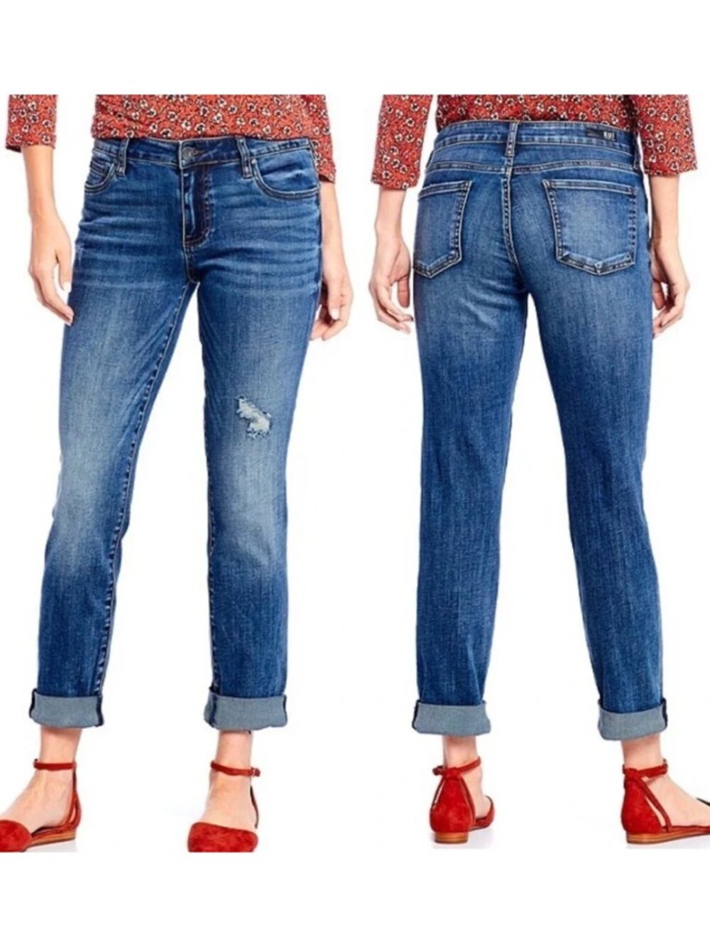 Kut From The Kloth Catherine Boyfriend Jeans – Distressed Medium Wash Denim - 10